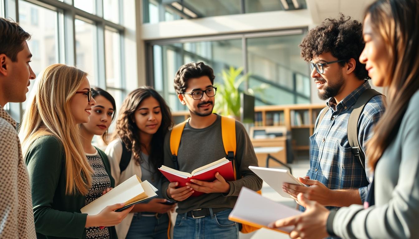 Student using learning strategies while studying